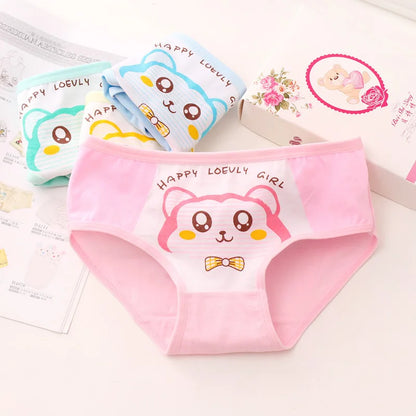 Girls Briefs Fine Cotton Underwear Cute Designs Printing Panties Kids Breathable Soft Healthy Underpants Girls Boxer 4pcs/Lot