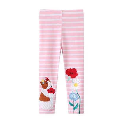 Jumping Meters Girls Pencil Pants Fashion Children's Leggings Floral Full Length Baby Trousers Skinny Pants Costume Children