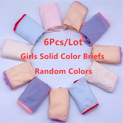 6pc Boys Girls Solid Underwear Baby Panties Briefs Kids Panties for Children 1-10Years