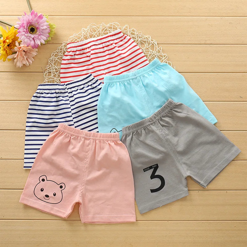 Children Shorts for Boys Girls Kids Clothes Cotton Solid Breathable Summer Baby Short Pants Casual Sports Beach Shorts Elastic