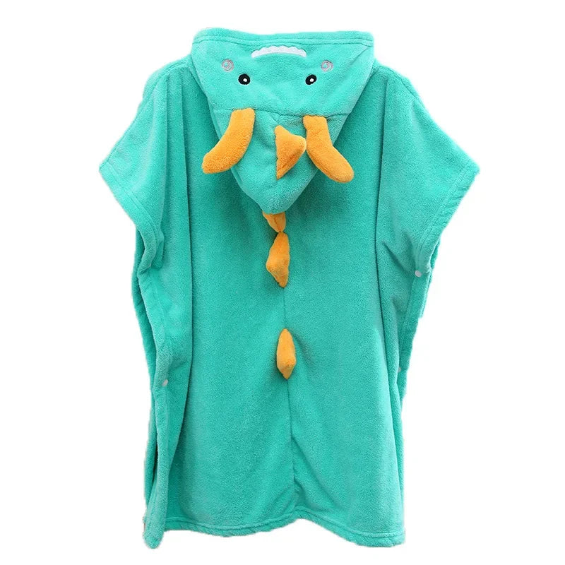 Baby Kids Pajamas Hooded Cartoon Dinosaur Children Bathrobes Beach Towel Bathrobe Soft Bath Robe Toddler Bathrobe Hooded Cape