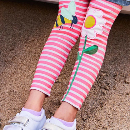 Jumping Meters 2-7T Striped Bee Girls Fairy Tale Children's Leggings Pants Hot Selling Kids Skinny Trousers Full Pencil Pants