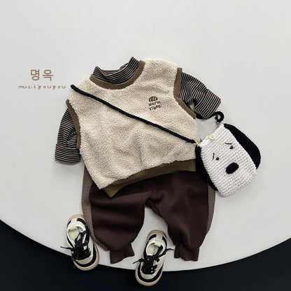 Warm Fleece 2023 Autumn Winter New Kids Vest Casual Boys Girls Waistcoat Toddler Outerwear Tank Tops Children Clothing For 1-8Y