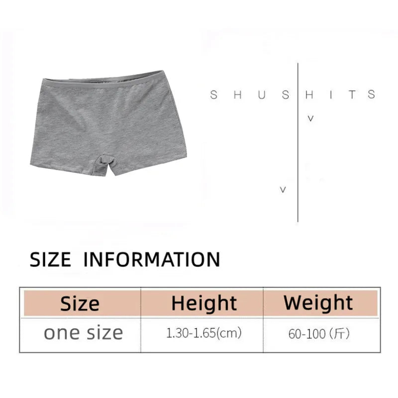 3PC High School Girl Underwear Boxer Trousers Trousers Pure Cotton Solid Color Base Student Breathable Underwear 8-14Years