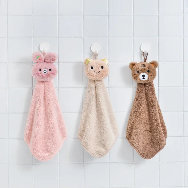 Kids Cute Cartoon Animal Hand Towels for Baby Bath Hand Dry Towel Kids Children Microfiber Towel Quick Drying Hanging Hand Towel