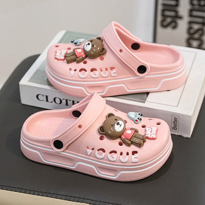 Children Slipper Sandals Girls Clogs Summer Garden Shoes Sneaker EVA  Comfortable Cute Cartoon Bear Slipper Girls Sandals