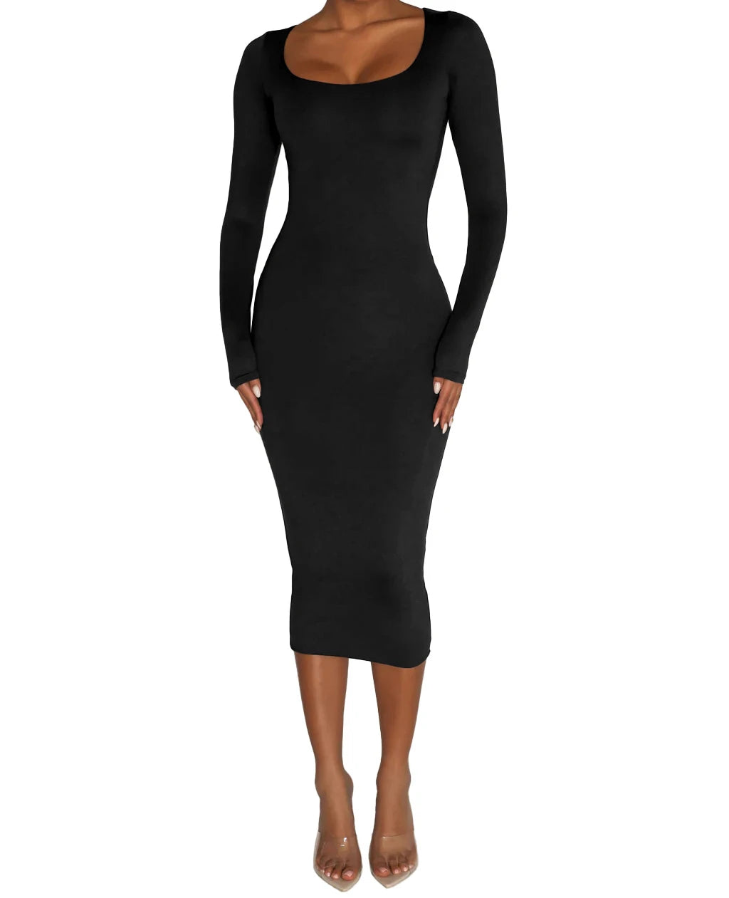 Long Sleeve Bodycon Women's Dress Sexy Party Bandage Long Dresses Thick Differentcolor