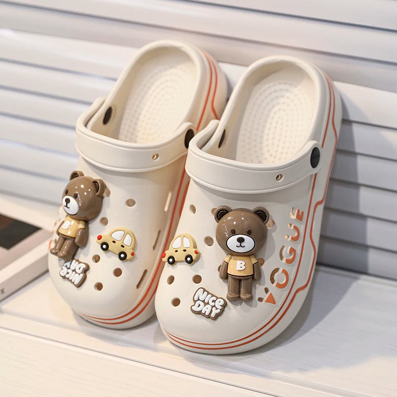 Children Slipper Sandals Girls Clogs Summer Garden Shoes Sneaker EVA  Comfortable Cute Cartoon Bear Slipper Girls Sandals