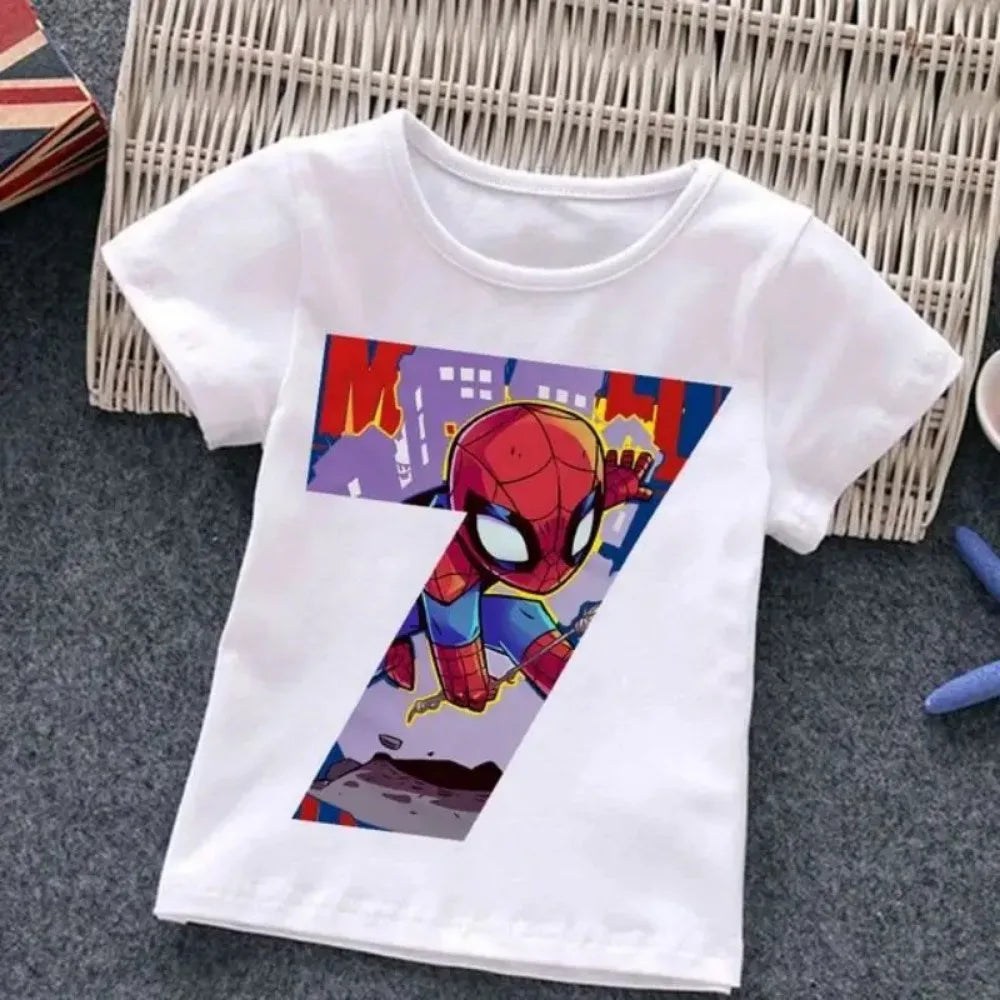 Summer Marvel Spiderman Cotton Children T-shirt 1-9 Years Old Birthday Gift Boy Clothing Fashion Casual T Shirt Baby Kid Tee Top