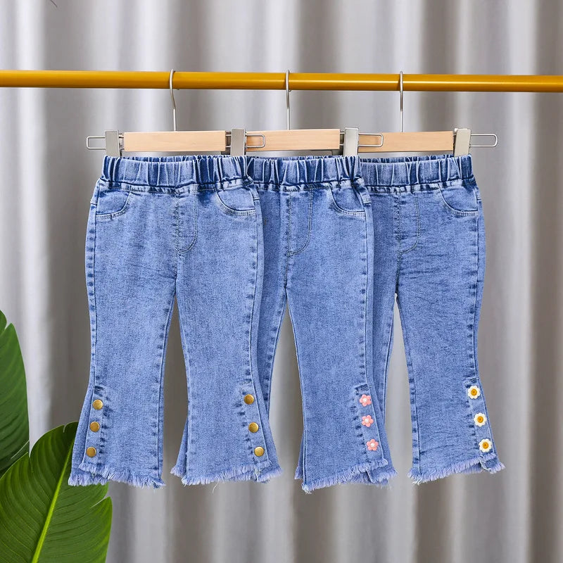 2024 New Baby Girl Pants Lounge jeans Leggings Spring Children Skinny Pant Kid Long Trouser