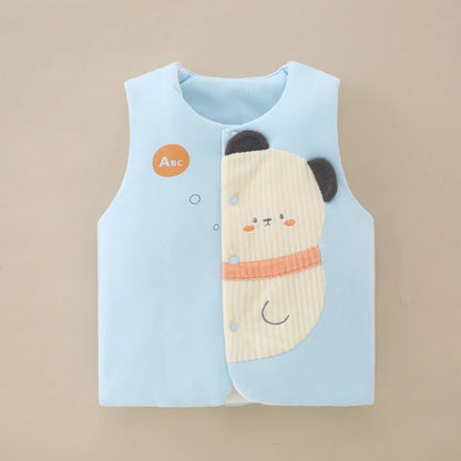 0-1Y Newborn Baby Vest Cotton Toddler Waistcoat Sleeveless Jacket for Girls Boys Vests Winter Children Clothes Cartoon