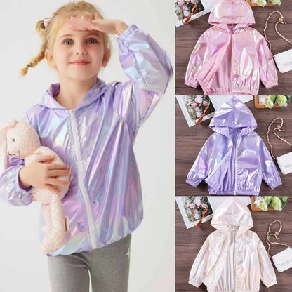 New 2024 Children's Summer Thin Jackets for Boys and Girls Leisure Colorful Hooded Children's Clothing Jackets Creative Clothing