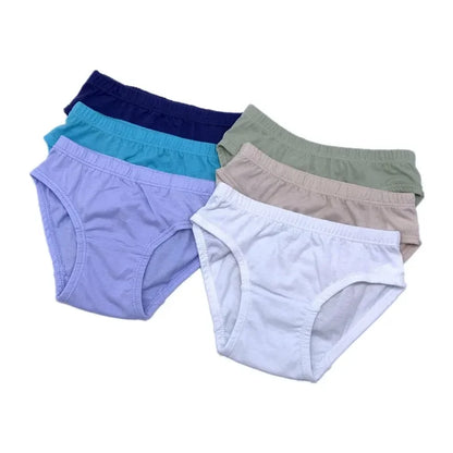 6/12PC boys Solid Underwear Kids Cute Panties Children Soft Cotton Underpants