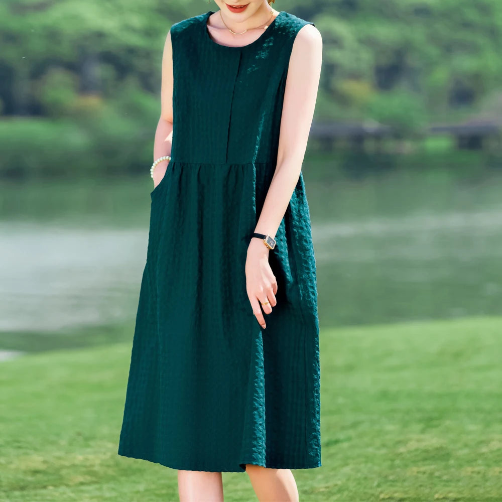 New Arrival Solid Summer dresses for Women Sleeveless plus size dresses vestido verano mujer