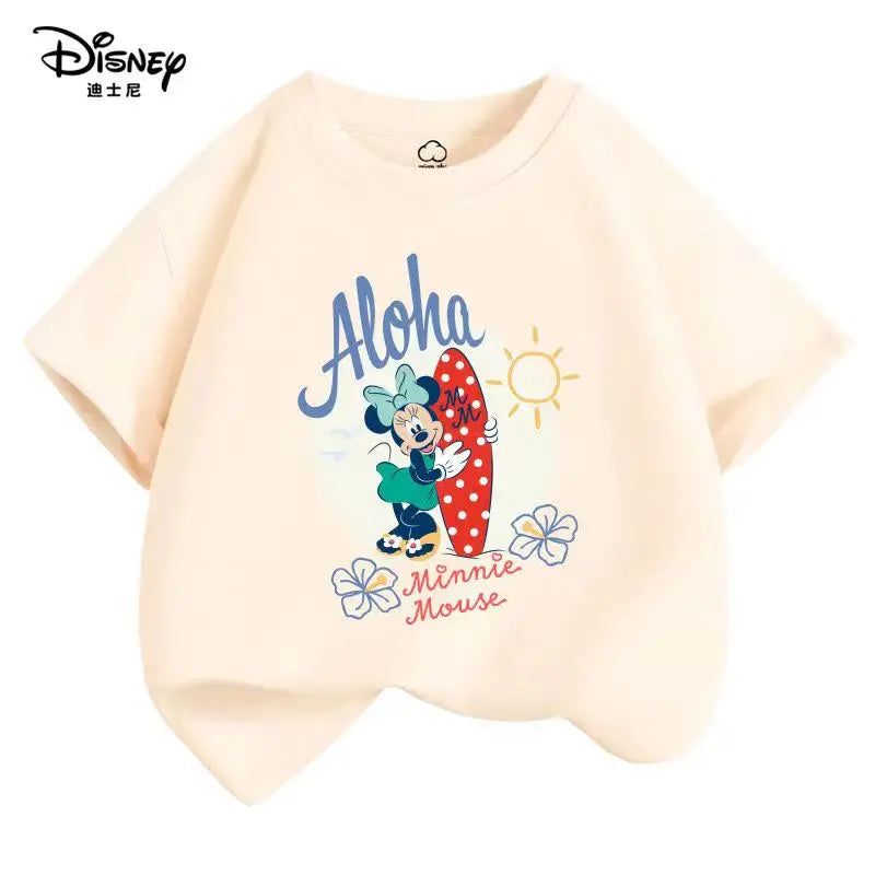 Minnie Mouse Children Cotton T-shirt Boys Girls T Shirt Summer 3-14 Years Toddler Clothing Kids Kawaii Cartoon Tops Tees Summer