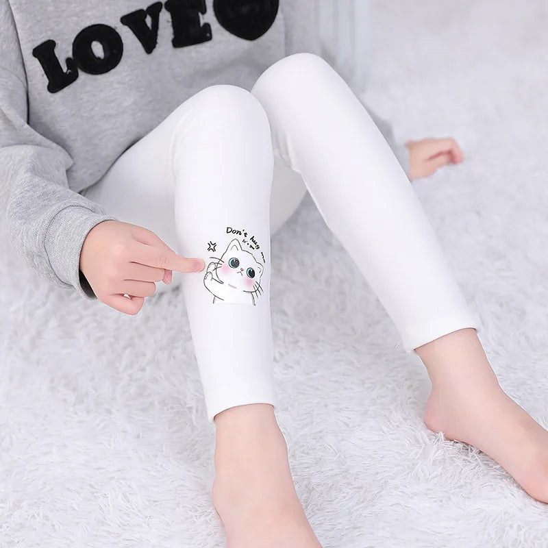 Little maven 2024 Baby Girls Lovely Legging Solid Color Pants soft and Comfort Wear Autumn Casual for Kids 2-7 year