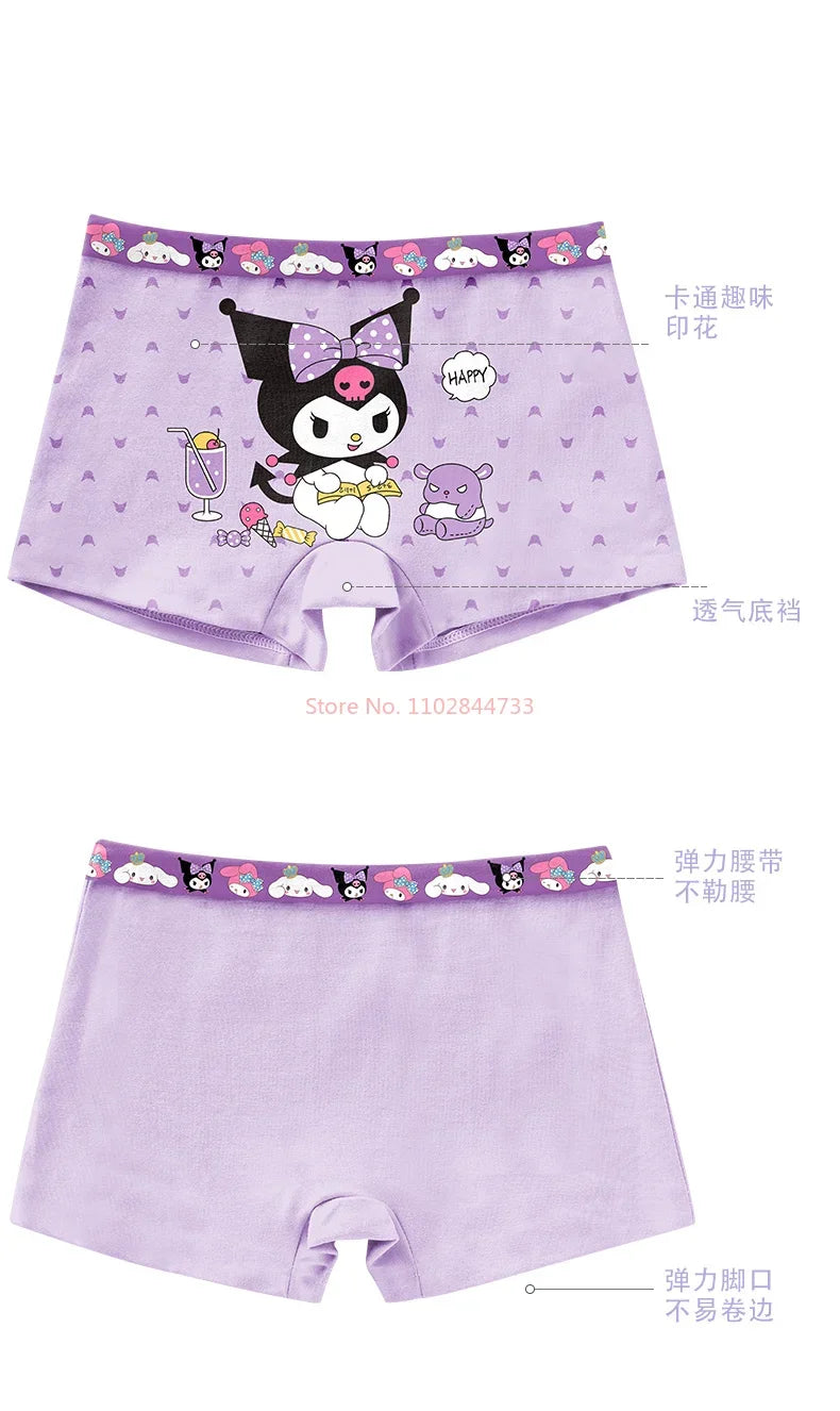 Sanrio Kuromi Child Underpantsteen Boy Panties Women's Briefs Underwear Children's Boxer Panties Girl Shorts Boxed Briefs Shorts