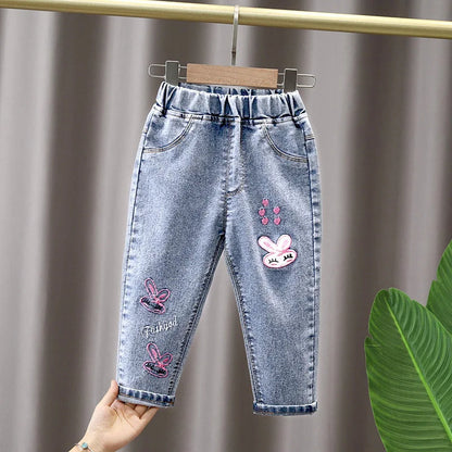 IENENS Kids Baby Girls Casual Clothes Jeans Trousers Toddler Infant Denim Clothing Pants Children Bottoms 1 2 3 4 5 6 7 Years