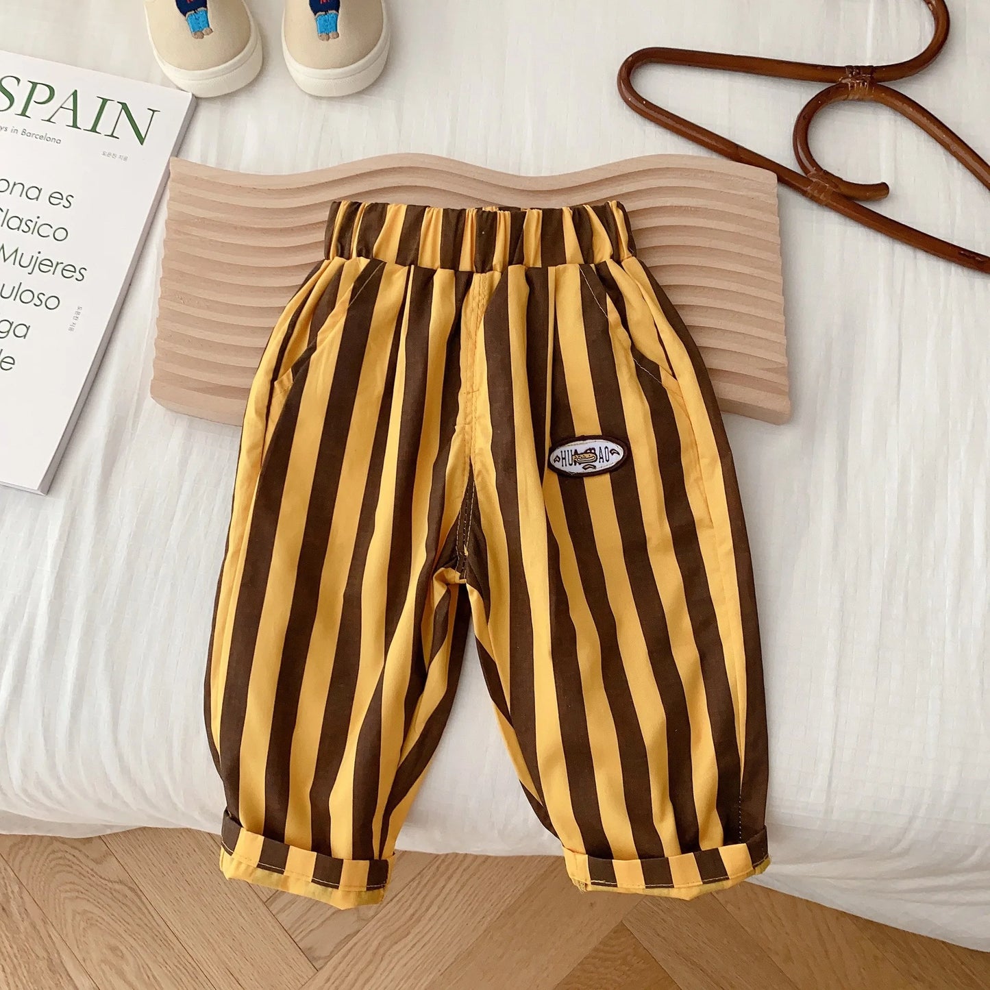 Children Pants 2023 Autumn Winter Trousers for Kids Stripe Casual Pants for Boys Girls Joggers Toddler Baby Clothing 1-6years