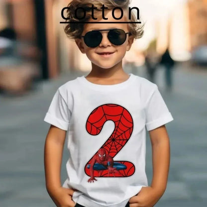 Summer Marvel Spiderman Cotton Children T-shirt 1-9 Years Old Birthday Gift Boy Clothing Fashion Casual T Shirt Baby Kid Tee Top