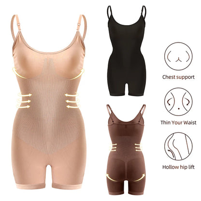 Seamless Bodysuit Compression Open Crotch Shapewear Women Push Up Fajas Colombianas Corset Slimming Butt Lifter Full Body Shaper