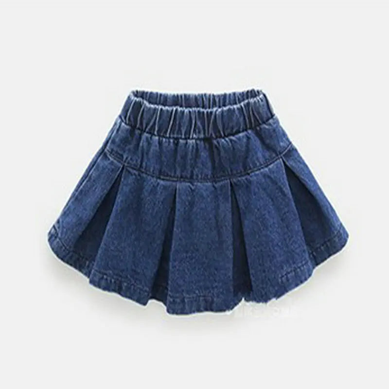 Summer Girls Skirt Denim All-Match Short Skirt 2022 Spring New Fashion Stitching Clothes Kids Outfit Casual Baby Clothing