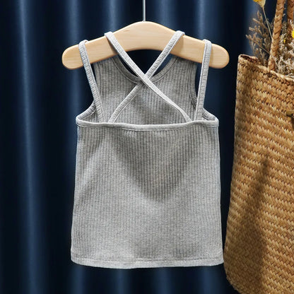 Big Bowknot Girl Vest Kids Camisole Children Summer Tops Baby T shirt Girls Undershirts 2-7T Girls Clothes