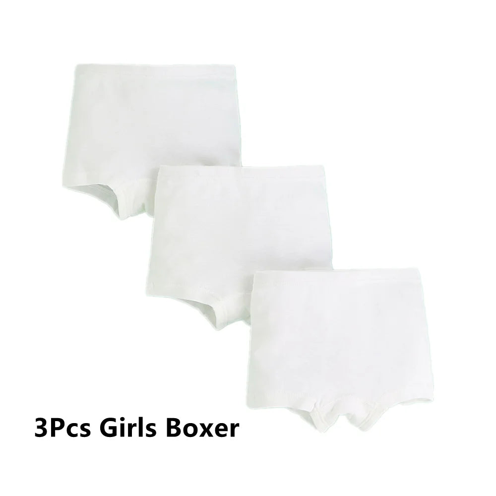 3Pcs/Lot Children Underwear Solid Color White Shorts Cotton Big Boy Boxer Panties Boys Underwear Briefs Toddler Underpants