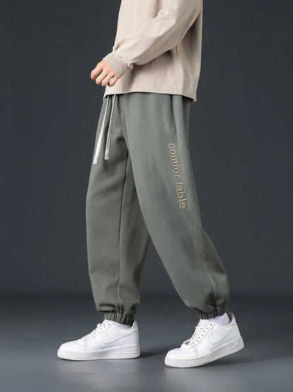 Big Size Men Sweatpants Spring Autumn Casual Baggy Jogger Pants String Banding Solid Color Sportswear Cotton Loose Trousers 8XL