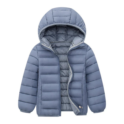 Kids Boy Lightweight Down Jacket Autumn Winter Coats Children Girl Warm Hooded Outerwear Teen Casual Cotton Clothes 6-14 Years