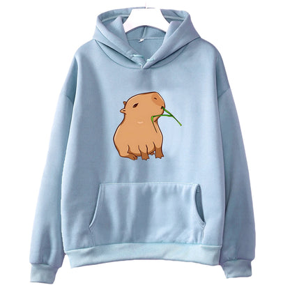 Funny Capybara Print Hoodie Women/Men Kawaii Cartoon Tops Sweatshirt for Girls Unisex Fashion Harajuku Graphic Hooded Pullovers