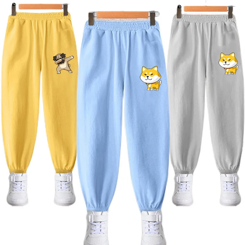 Children Summer Cool Trousers Kids Long Harem Pants Boys Sweatpants Toddler Bottom Baby Girls Anti-mosquito Pants 3-14 Y