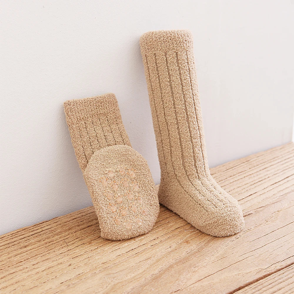 Kids Socks Thick Cold Winter Socks Super Warm Baby Snow Socks Christmas Gifts Coral Fleece Silicone Non-slip Floor Socks