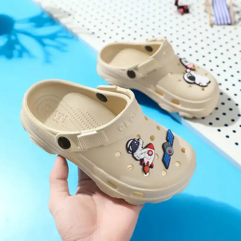 3-12y Kids Mules & Clogs Summer Boys Girls Sandals Cartoon 6 Colors Non-slip Comfortable Beach Slippers Children Garden Shoes 24