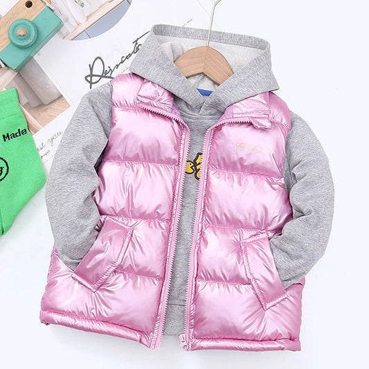 Baby Children Girls Vests Winter Fashion Warm Outerwear For Boys Jackets Autumn 3-14 Yrs Kids Jackets Teen Down Vest Snowsuit