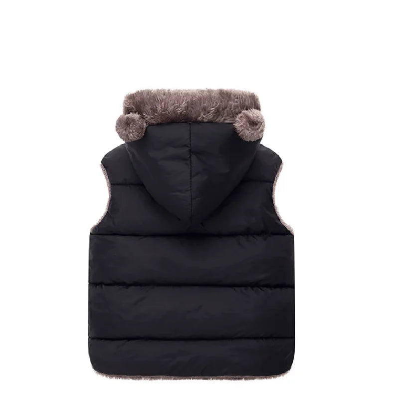 New Hooded Down Vest Jackets Autumn Spring Baby Thick Warm Waistcoat Winter Children Clothing Boys Girls Coats Vest 2-6 Years