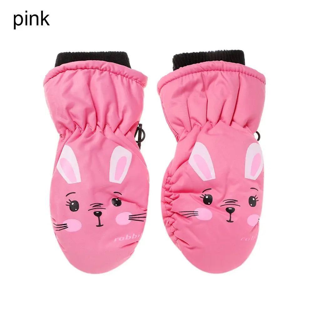 Baby Kids Gloves Winter Warm Thick Windproof Cartoon Rabbit Full Finger Mittens For Children Toddler Boys Girls 0-5 Years