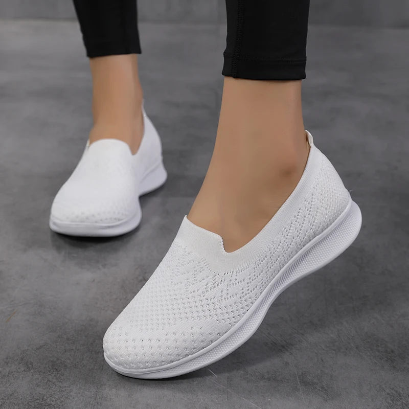 Women Lightweight Flat Walking Shoes Soft Breathable Slip On Sneakers 2024 Lady Platform Casual Shoes Free Delivery Dropshipping