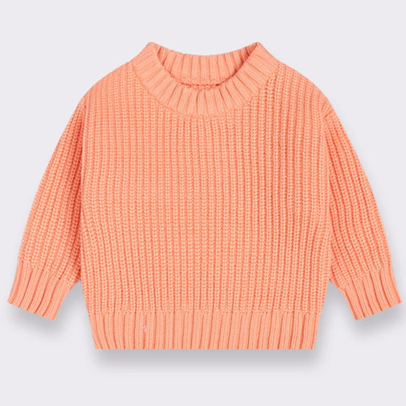 Baby Sweaters Autumn Winter Kids Boys Girls Long Sleeve Pure Color Knit Sweater Baby Kids Boys Girls Pullover Sweaters Clothes