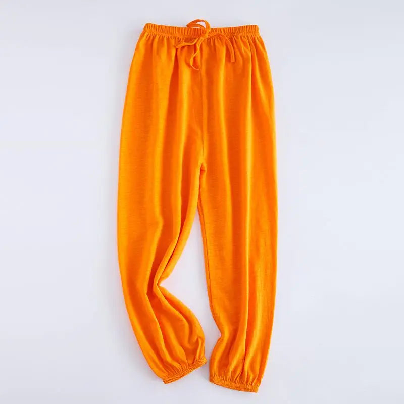 Summer Children Pants 100% Cotton Thin Breathable Prevent Mosquito Pants Kids Solid Color Trousers Boys Girls Long Loose Bottoms