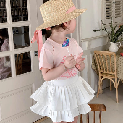 Girls' Summer  Layered Skirt Girls' Stylish Ruffled Skirt Girls' Sweet Skirt Cotton And Polyester Exquisite Workmanship Princess