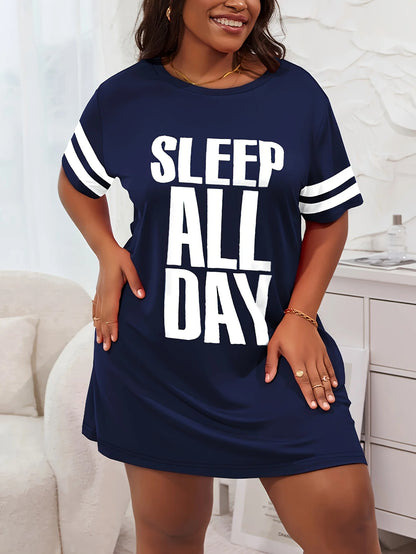 Sleep All Day Printed Women's Nightgowns High Stretch Comfortable Pajamas Women's Summer Home Dress Plus Size Halter Dress