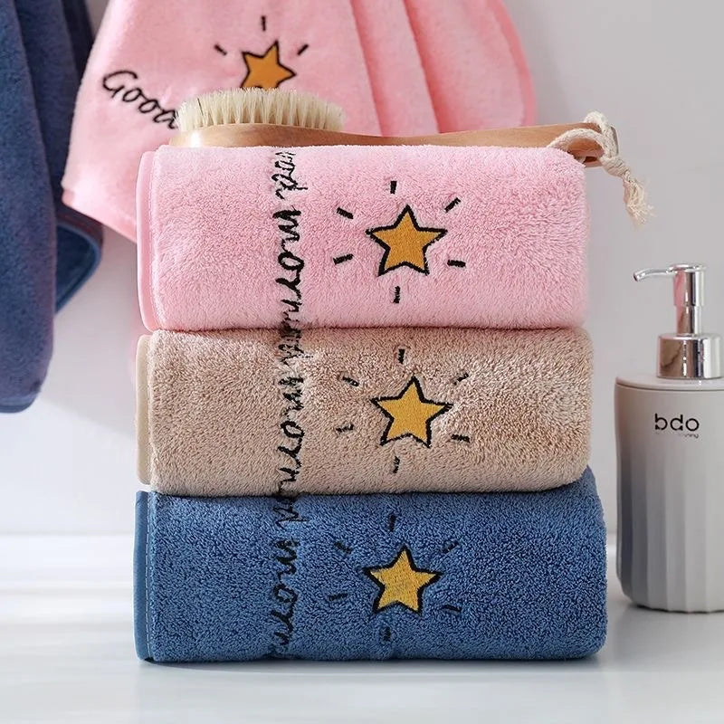 Soft Cotton Baby Towels Cartoon Children Bath Towel Newborns Handkerchief Bathing Face Washcloth Shower Towel for Kids 35x75cm