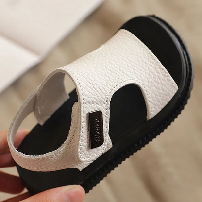 Summer Beach Sandals For Boys Korean Style 2024 Fashion Children Footwear PU Leather Anti-slippery Soft-soled Kid's Shoes