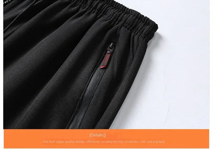 Men's Winter Fleece Pants Thick Warm New Casual Drawstring Lamb Fleece Sweatpants High Quality Zipper Pocket Jogging Sweatpant