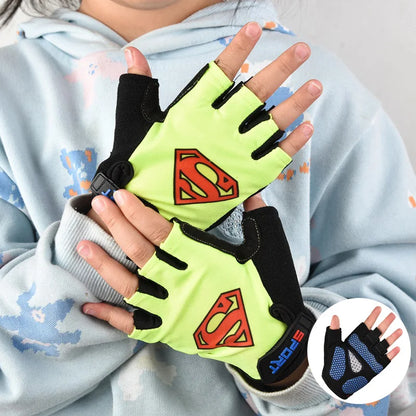 New Children Half Finger Gloves Breathable Cycling Gloves  Anti-sweat  Anti-shock Anti-slip wear-resistant Sports Bike Gloves