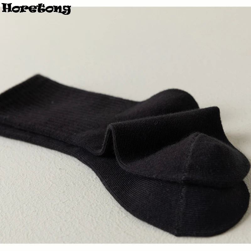 Horetong 5 Pairs/Lot Children Socks Boy Girl Fashion Cotton Black Soft Breathable For Over 3 Years Old Kids Casual Student Socks