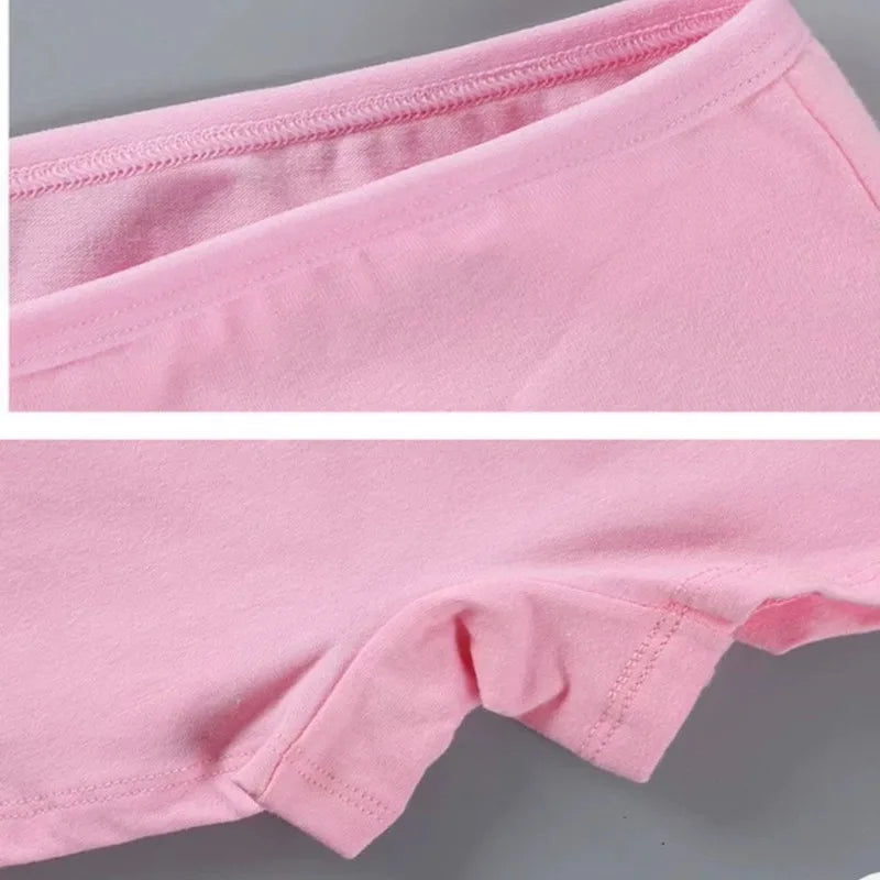 3PC High School Girl Underwear Boxer Trousers Trousers Pure Cotton Solid Color Base Student Breathable Underwear 8-14Years