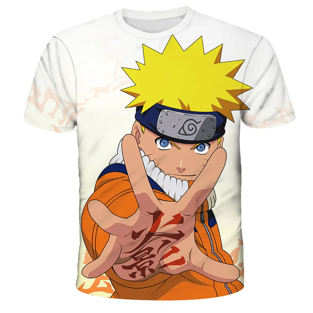 Summer Fashion Naruto Cartoon T-shirt Children Boys Unisex Short Sleeves 3D Print Tees Baby Kids Tops For Girls Clothes 3-14 Y