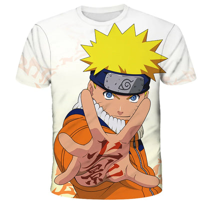 Summer Fashion Naruto Cartoon T-shirt Children Boys Unisex Short Sleeves 3D Print Tees Baby Kids Tops For Girls Clothes 3-14 Y